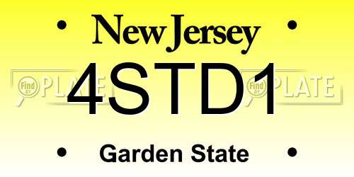 4STD1 New Jersey License Plate