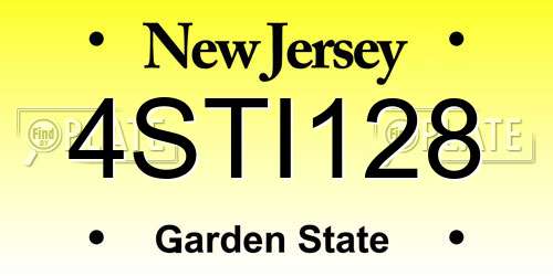 4STI128 New Jersey License Plate