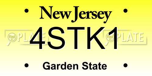 4STK1 New Jersey License Plate