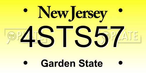 4STS57 New Jersey License Plate