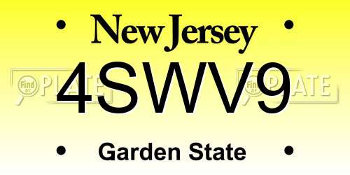 4SWV9 New Jersey License Plate