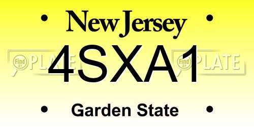 4SXA1 New Jersey License Plate