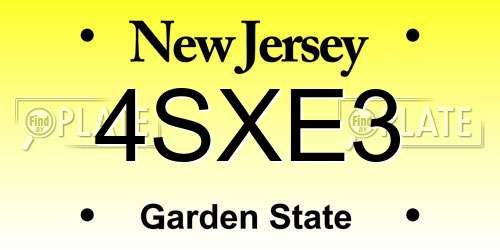 4SXE3 New Jersey License Plate