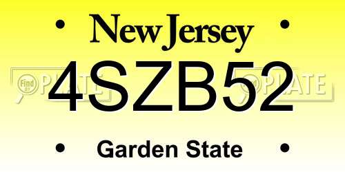 4SZB52 New Jersey License Plate