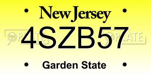 4SZB57 New Jersey License Plate