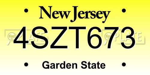 4SZT673 New Jersey License Plate