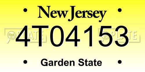 4T04153 New Jersey License Plate