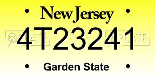 4T23241 New Jersey License Plate