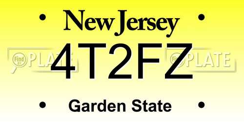 4T2FZ New Jersey License Plate