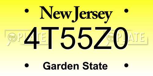 4T55Z0 New Jersey License Plate