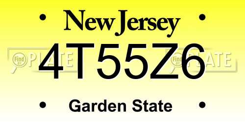 4T55Z6 New Jersey License Plate