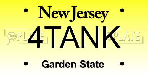 4TANK New Jersey License Plate