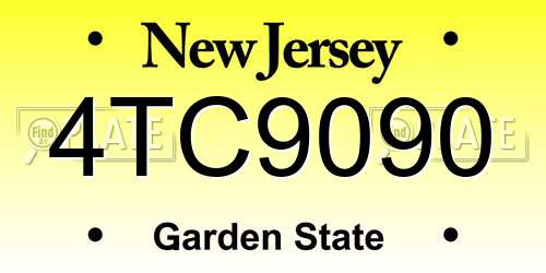 4TC9090 New Jersey License Plate