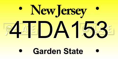 4TDA153 New Jersey License Plate