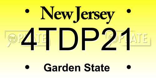 4TDP21 New Jersey License Plate