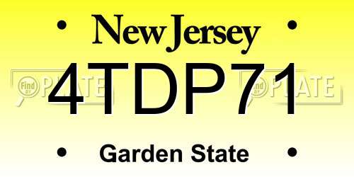 4TDP71 New Jersey License Plate