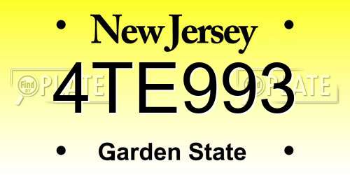 4TE993 New Jersey License Plate