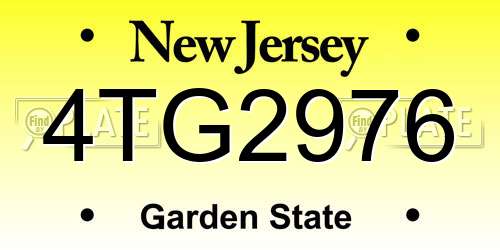 4TG2976 New Jersey License Plate