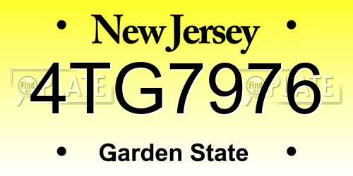 4TG7976 New Jersey License Plate