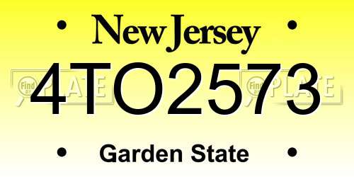 4TO2573 New Jersey License Plate