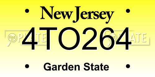 4TO264 New Jersey License Plate