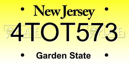 4TOT573 New Jersey License Plate
