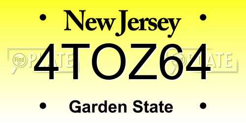 4TOZ64 New Jersey License Plate