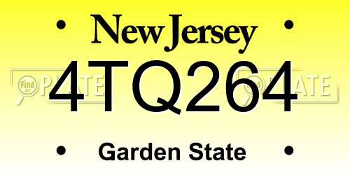 4TQ264 New Jersey License Plate