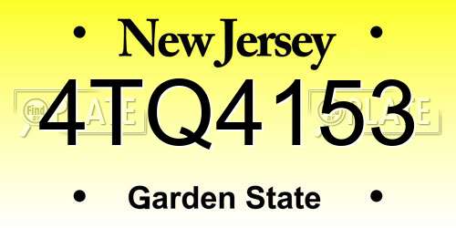 4TQ4153 New Jersey License Plate