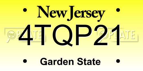 4TQP21 New Jersey License Plate