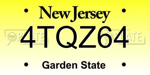 4TQZ64 New Jersey License Plate