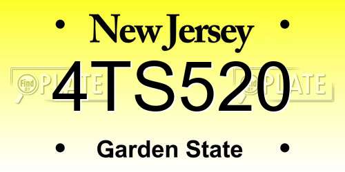 4TS520 New Jersey License Plate