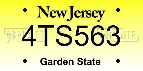 4TS563 New Jersey License Plate