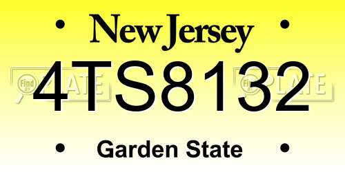 4TS8132 New Jersey License Plate