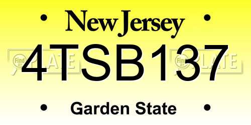 4TSB137 New Jersey License Plate