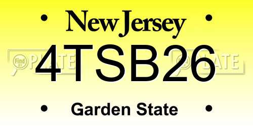 4TSB26 New Jersey License Plate