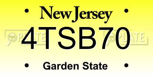 4TSB70 New Jersey License Plate