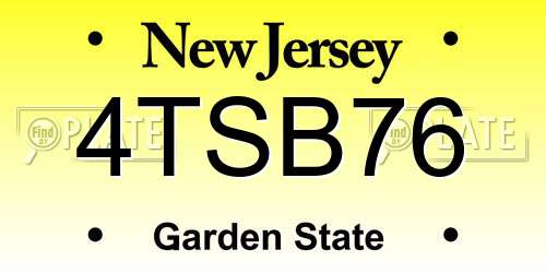 4TSB76 New Jersey License Plate