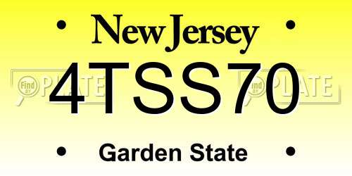 4TSS70 New Jersey License Plate