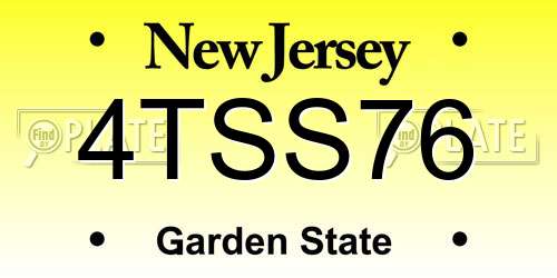 4TSS76 New Jersey License Plate