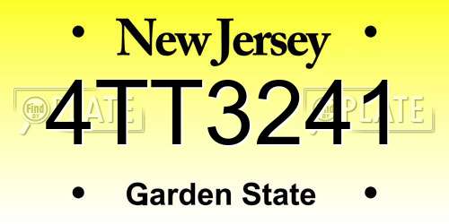 4TT3241 New Jersey License Plate