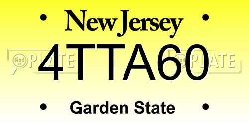 4TTA60 New Jersey License Plate