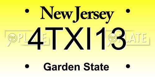 4TXI13 New Jersey License Plate