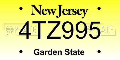 4TZ995 New Jersey License Plate