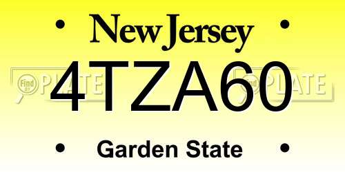 4TZA60 New Jersey License Plate