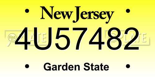 4U57482 New Jersey License Plate
