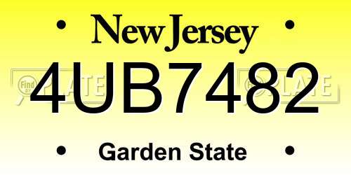 4UB7482 New Jersey License Plate