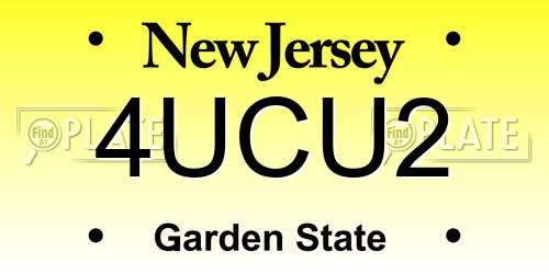 4UCU2 New Jersey License Plate