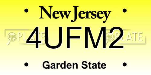 4UFM2 New Jersey License Plate