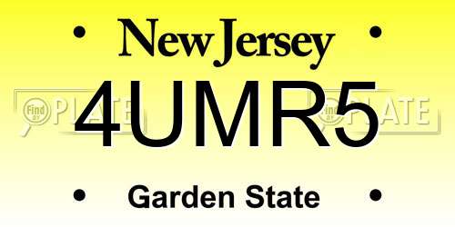 4UMR5 New Jersey License Plate
